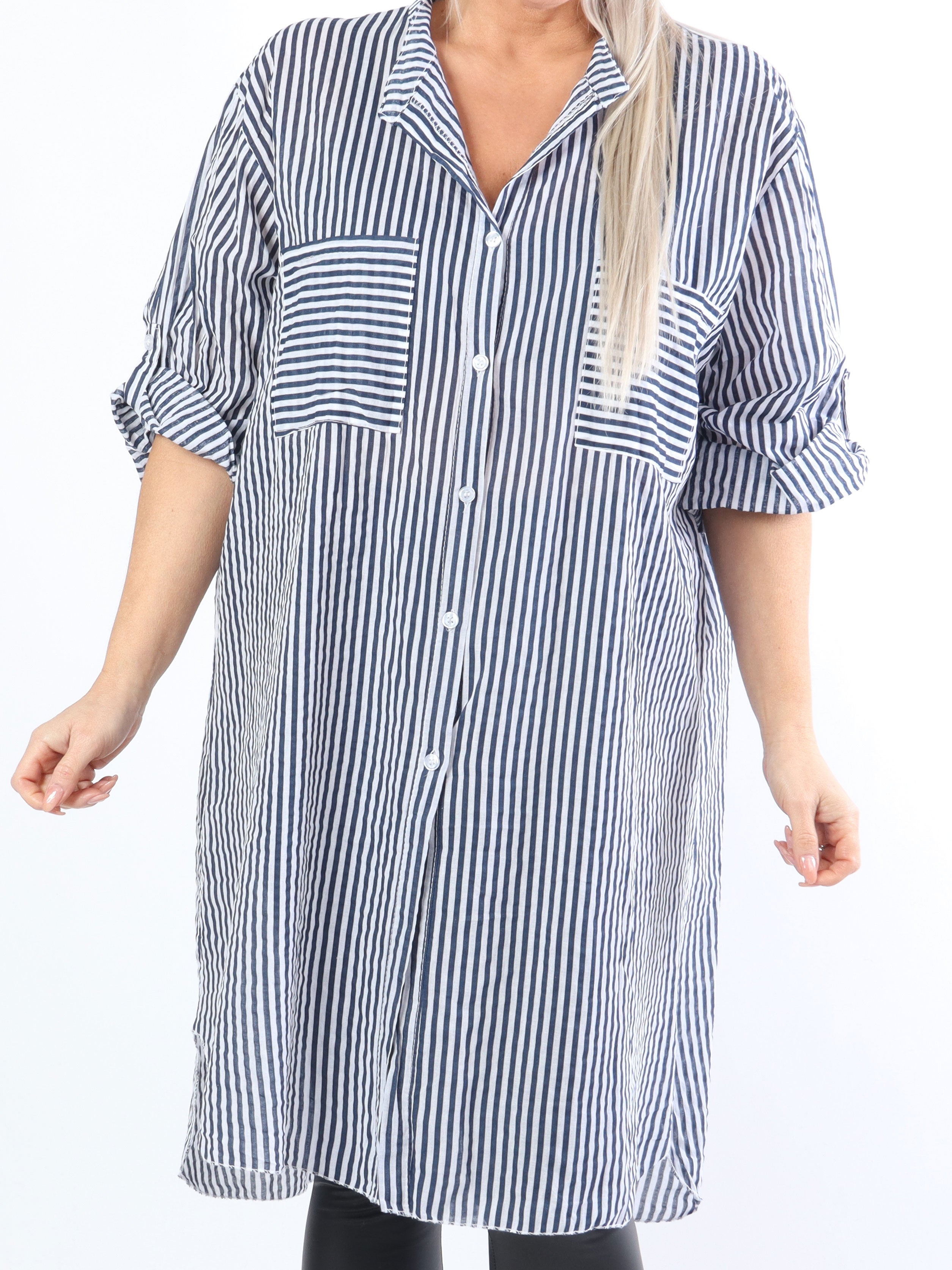 Bellis - Djärv plus size skjorta i bäck och våg - Taupe